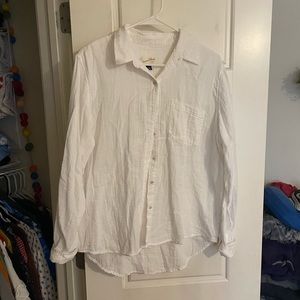 white gauzy universal threads button up